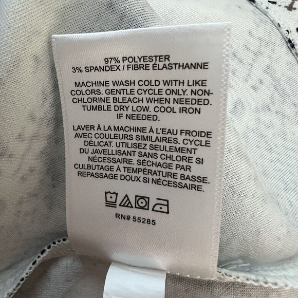 Express Shirt Womens Small Black Gray Snake Print Blouse Puff Sleeves Reptile - Picture 8 of 8